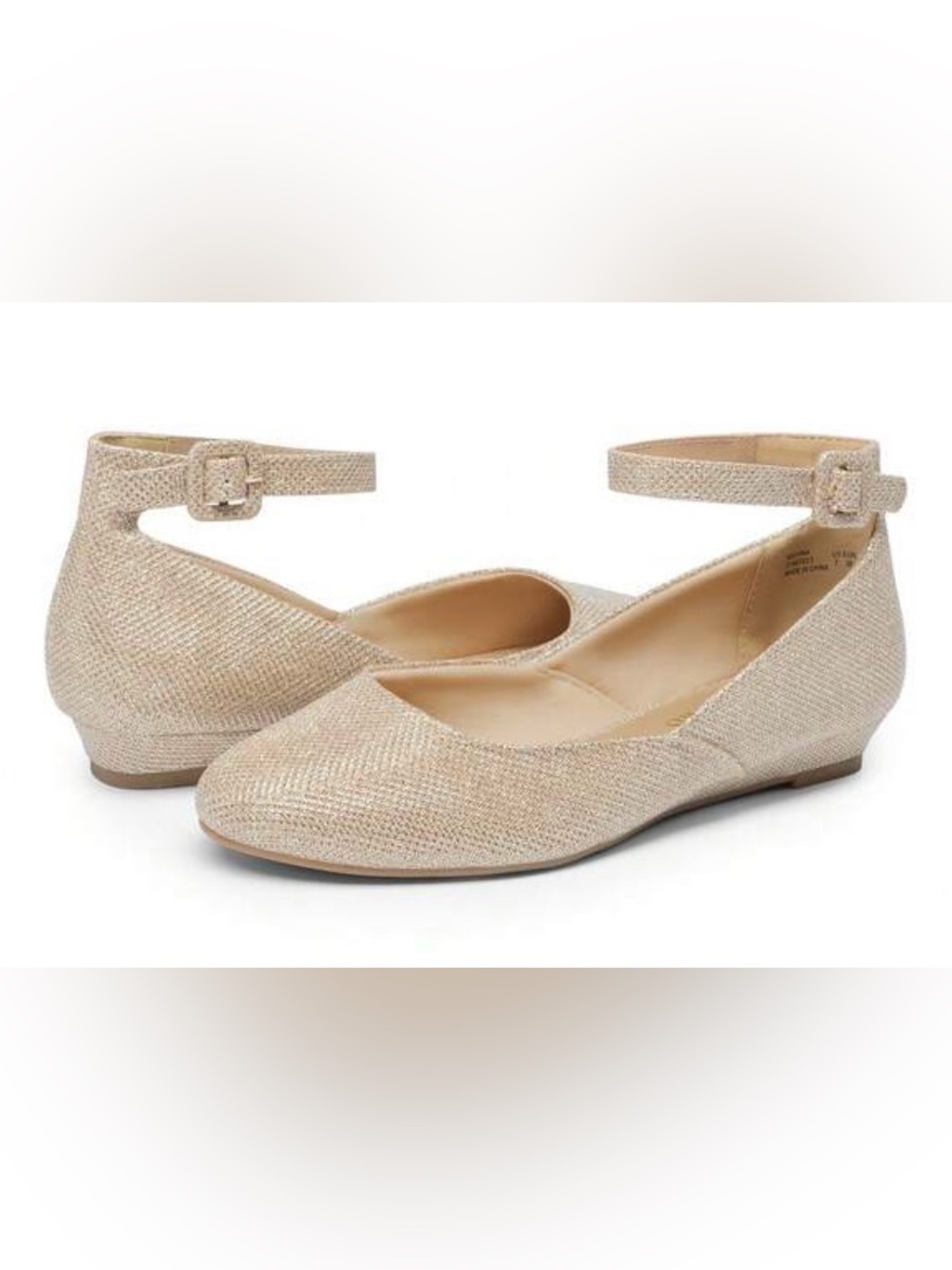 Dream Pairs Revona Ankle-Strap Shoes Gold Champagne Glitter Z1A67BEN Size 8.5